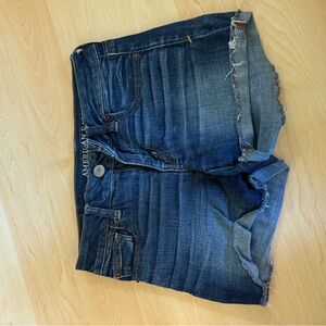 American Eagle Outfitters Women's Distressed Blue Denim Shorts